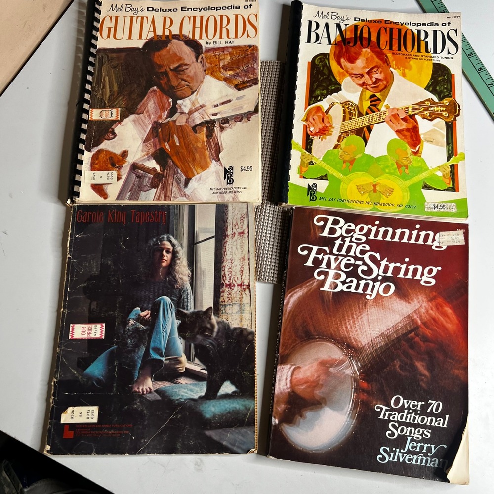 Vintage Mel Bay Guitar Banjo Chord Encyclopedia Carole King Tapestry Songbook
